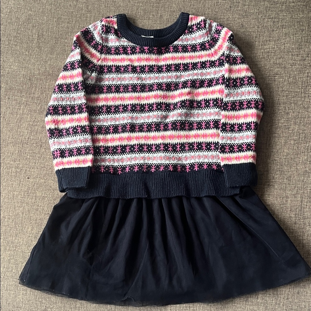 Gap Toddler size 3: Navy and Pink Patterned Sweater Dress